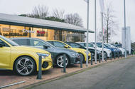 audi a3s on dealer forecourt