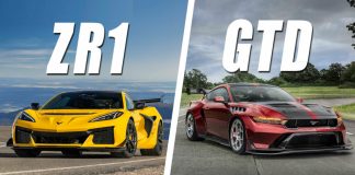 Corvette ZR1 vs Ford Mustang GTD: Comparing American Performance | Giga Gears