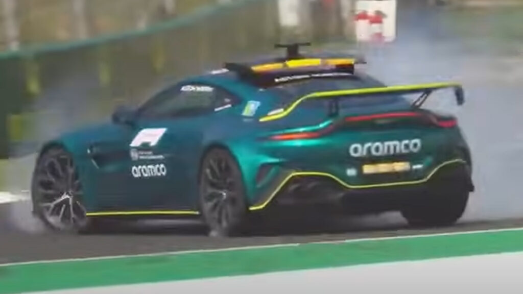 Aston Martin F1 Safety Car Crashes at Monza