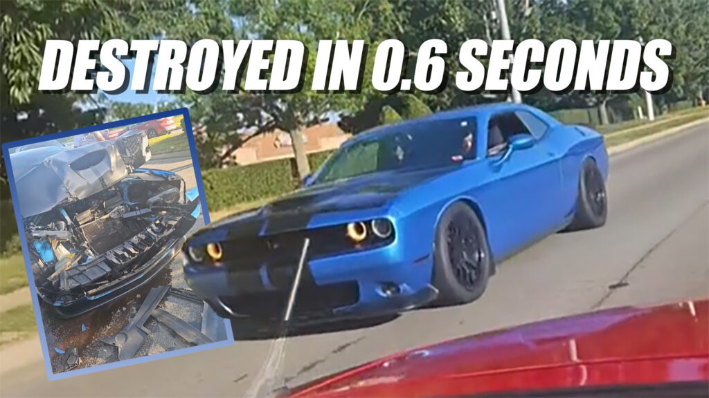 Dodge Challenger Owner Crashes While Showing Off Engine