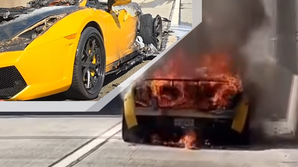 Lamborghini Gallardo on Fire