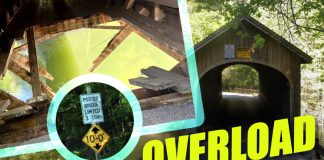 Ford F-750 Driver Disregards Weight Limits, Collides with Maine's Oldest Covered Bridge | Giga Gears